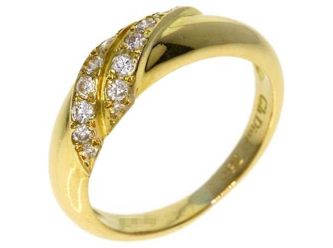 Anello Christian Dior in oro giallo 18K e diamanti - vista 2