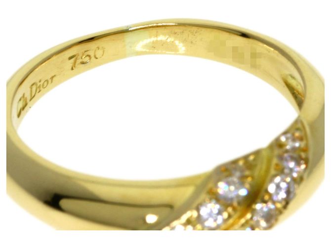 Anello Christian Dior in oro giallo 18K e diamanti - vista 8