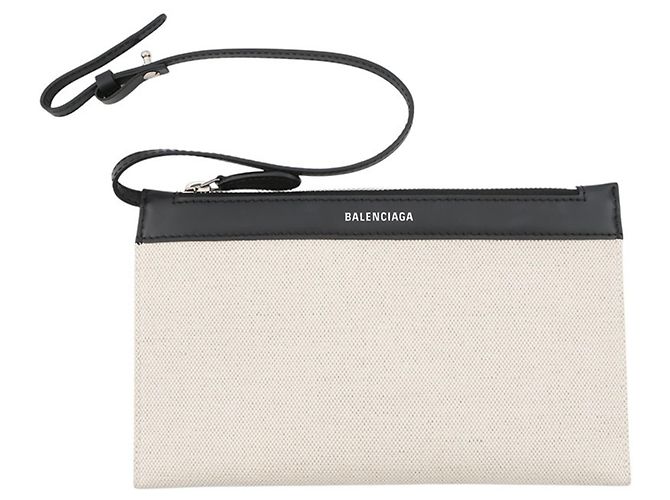 Borsa Balenciaga Navy Cabas S Tote Bag Nero Bianco - vista 17