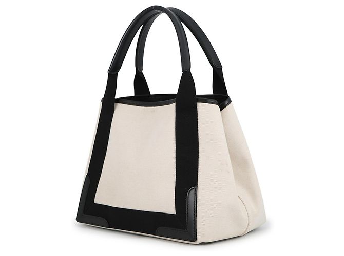Borsa Balenciaga Navy Cabas S Tote Bag Nero Bianco - vista 2