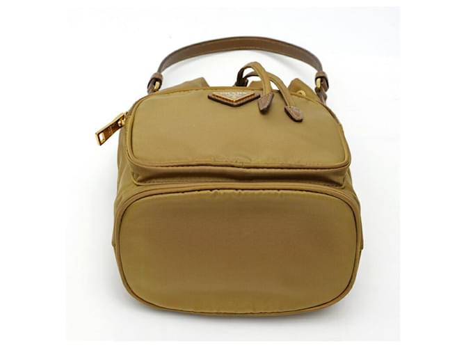 Saffiano Borsa a tracolla Prada Duet Nylon Beige - vista 4