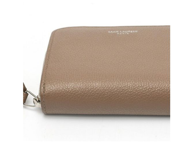 Cartera de doble pliegue en cuero grisáceo Saint Laurent - vista 3