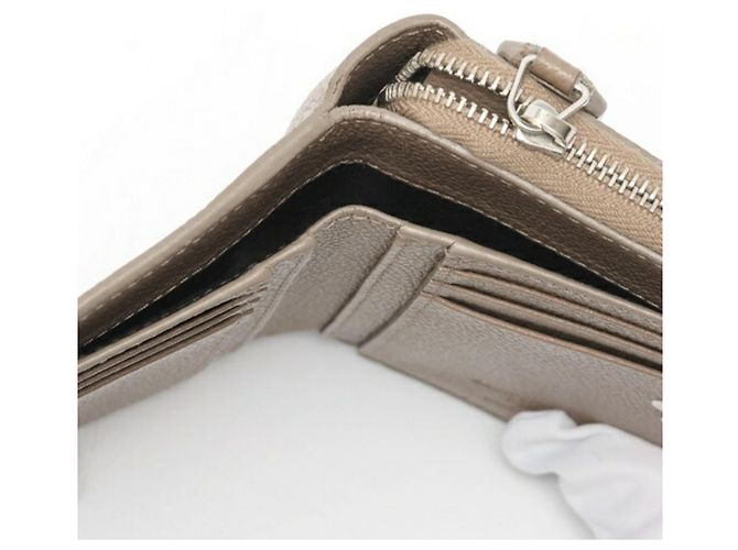 Cartera de doble pliegue en cuero grisáceo Saint Laurent - vista 7