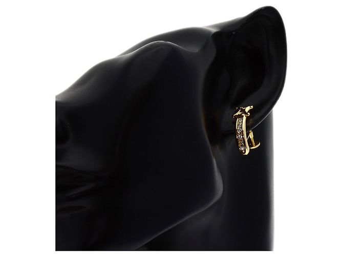 Céline Pendientes Celine Macadam Diamond Dorado - vista 4