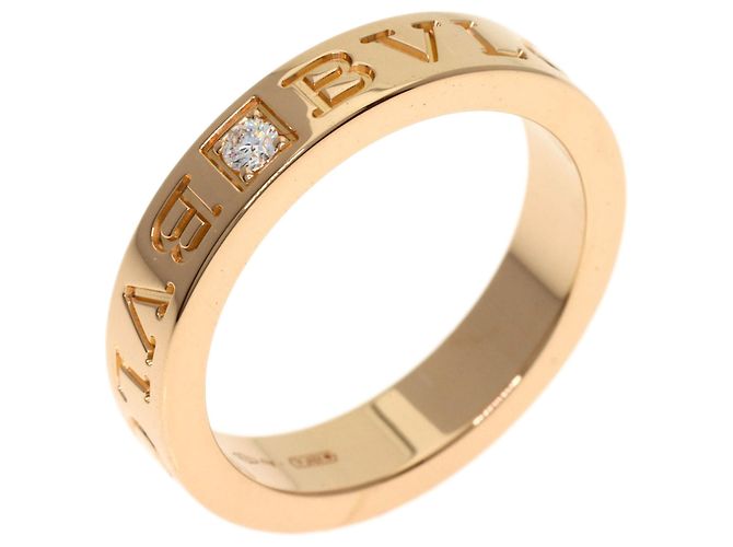 Bulgari Bvlgari Double Logo Diamond Ring Golden - view 2