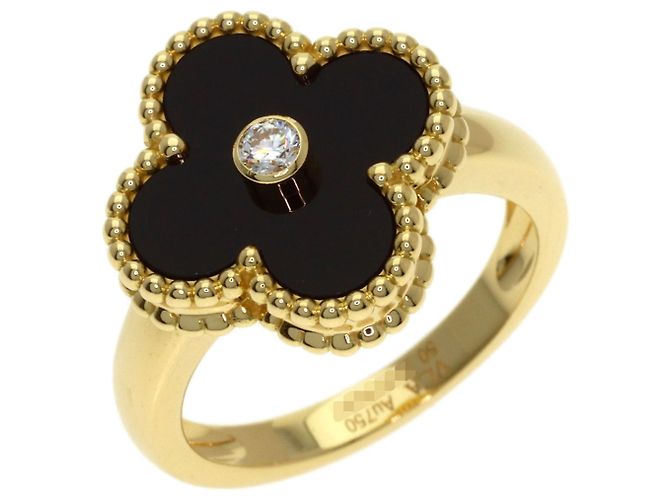 Anillo Vintage Alhambra Van Cleef & Arpels de diamante y ónix Dorado - vista 2