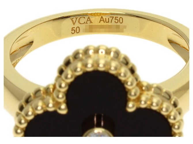 Anillo Vintage Alhambra Van Cleef & Arpels de diamante y ónix Dorado - vista 5