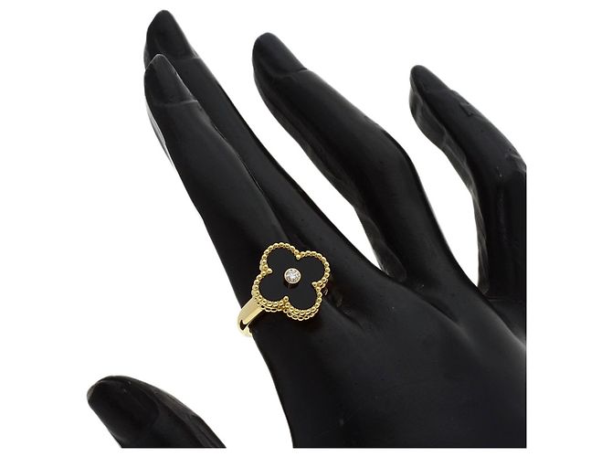 Anillo Vintage Alhambra Van Cleef & Arpels de diamante y ónix Dorado - vista 6