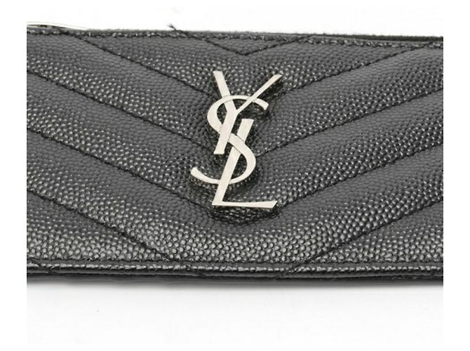 Portacarte con zip Monogram Fragment Saint Laurent Nero - vista 3