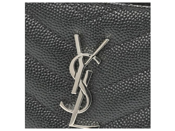 Portacarte con zip Monogram Fragment Saint Laurent Nero - vista 4