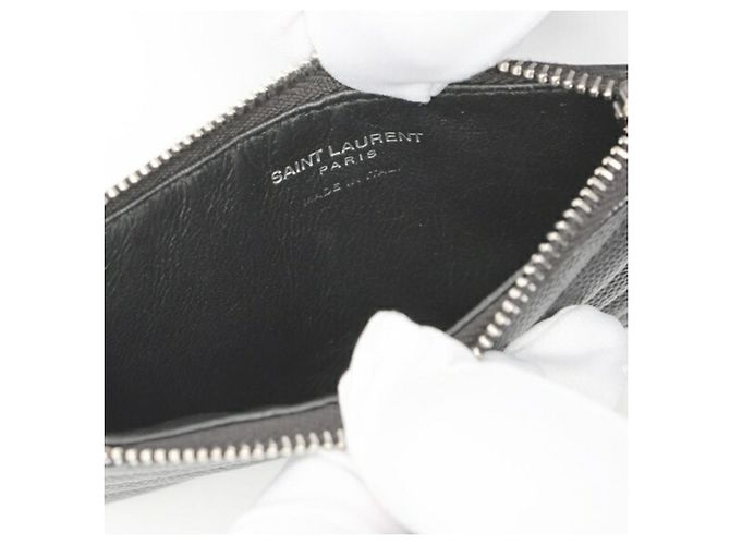 Portacarte con zip Monogram Fragment Saint Laurent Nero - vista 5