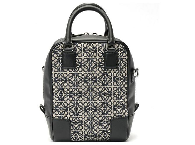 Borsa Loewe Amazona 15 Navy Black Nero - vista 3