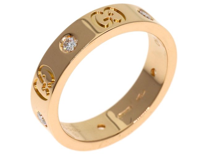 Anello Gucci Icon in oro rosa 18K con diamanti - vista 2
