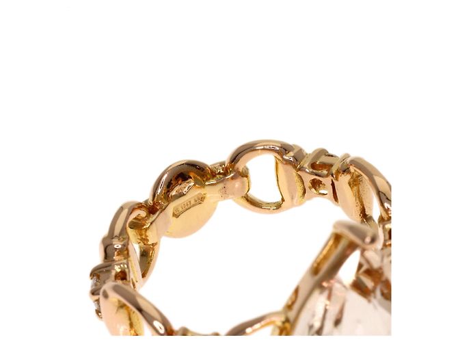 Anello Gucci in oro rosa 18K con topazio bianco e diamanti - vista 5