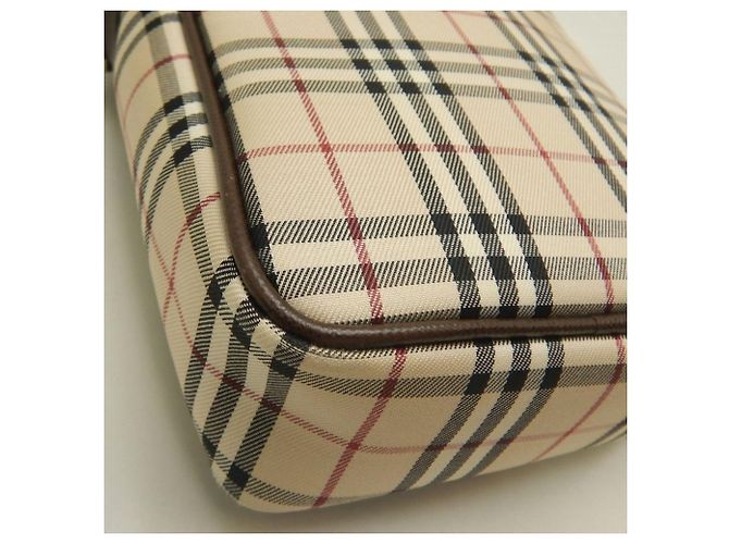 Borsa a tracolla Burberry marrone in tela e pelle - vista 12