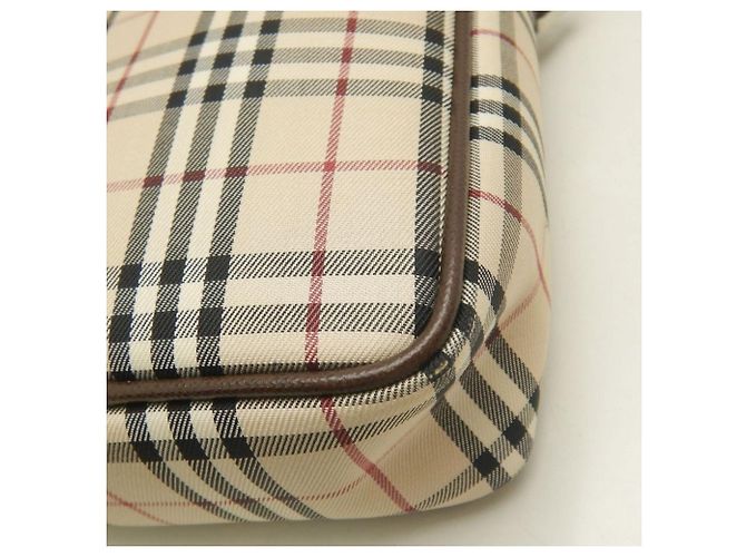Borsa a tracolla Burberry marrone in tela e pelle - vista 13