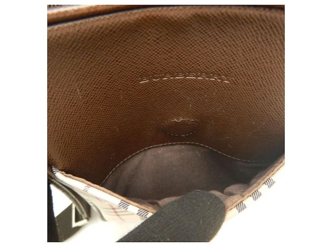 Borsa a tracolla Burberry marrone in tela e pelle - vista 16