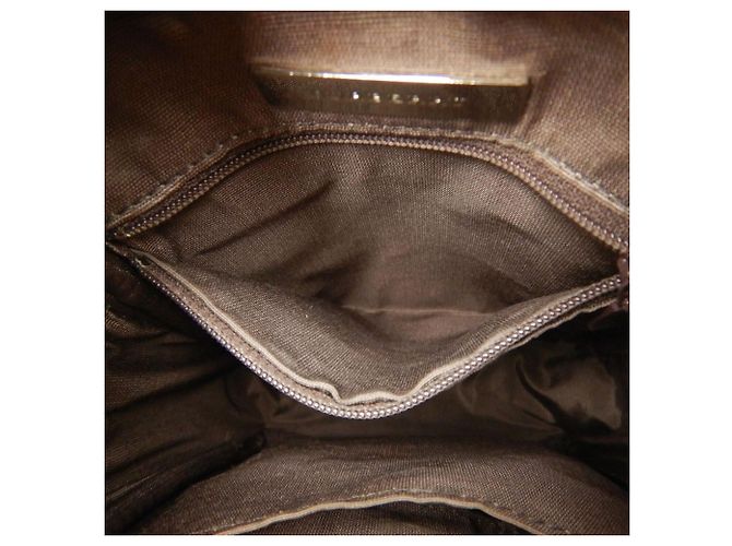 Borsa a tracolla Burberry marrone in tela e pelle - vista 19