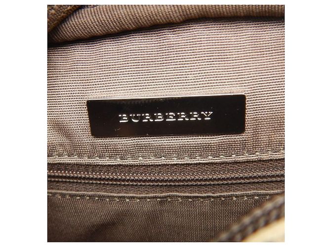 Borsa a tracolla Burberry marrone in tela e pelle - vista 20