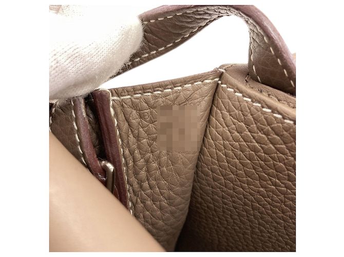 Hermès Borsa Hermes Arzan 25 in grigio Etoupe Taupe - vista 7