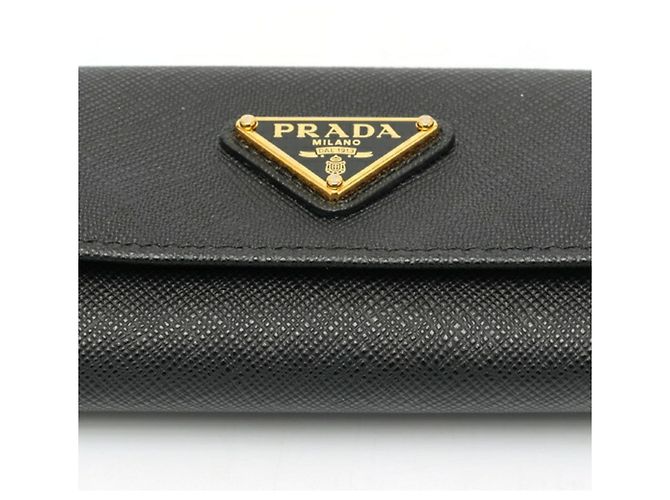 Prada Saffiano Triangle Schlüsselcase aus schwarzem Leder - Ansicht 3