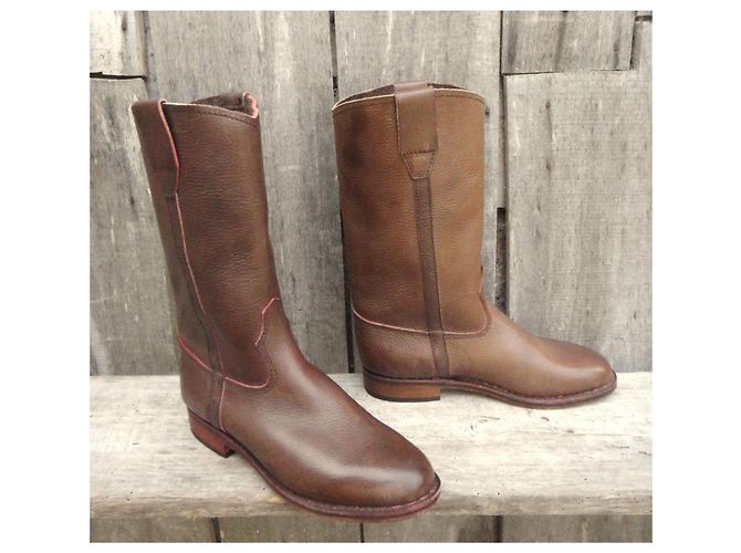 Autre Marque Botas de montar artesanales de cuero marrón Castaño - vista 2