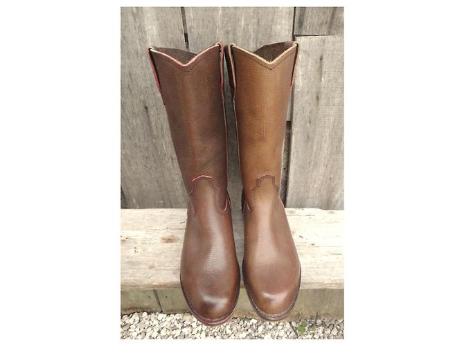 Autre Marque Botas de montar artesanales de cuero marrón Castaño - vista 4