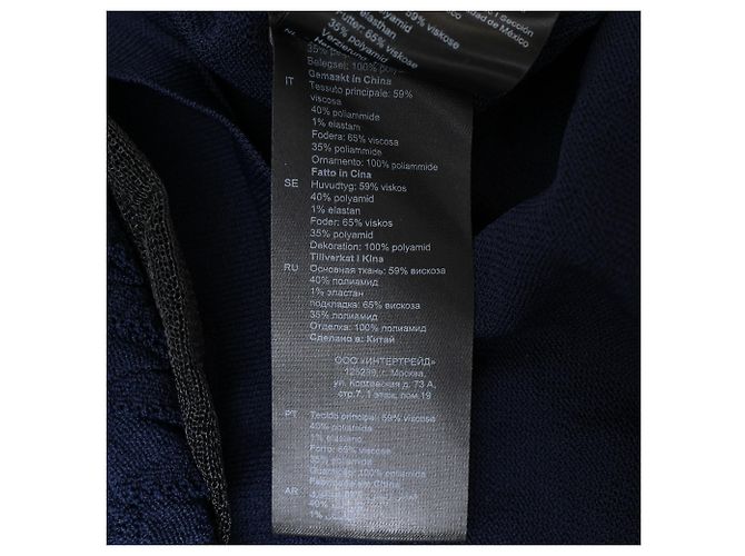 Sandro Pointelle-Strick Mini-Schwingkleid aus Navyblauer Viskose Marineblau - Ansicht 10