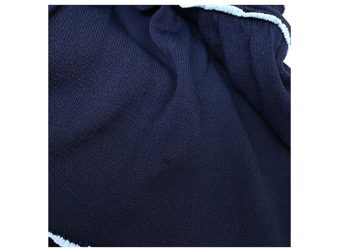 Sandro Pointelle-Strick Mini-Schwingkleid aus Navyblauer Viskose Marineblau - Ansicht 13