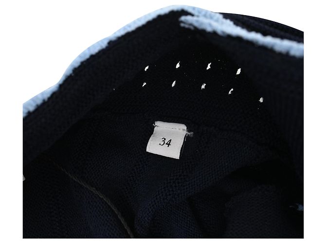 Sandro Pointelle-Strick Mini-Schwingkleid aus Navyblauer Viskose Marineblau - Ansicht 6