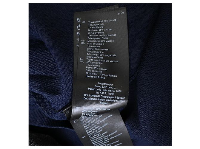 Sandro Pointelle-Strick Mini-Schwingkleid aus Navyblauer Viskose Marineblau - Ansicht 9