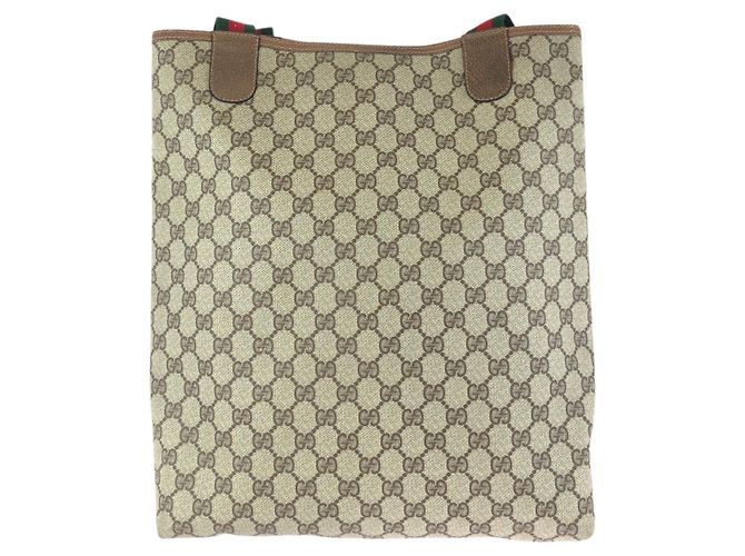 Gucci GG Supreme Canvas Schultertasche Tote Braun Beige - Ansicht 2