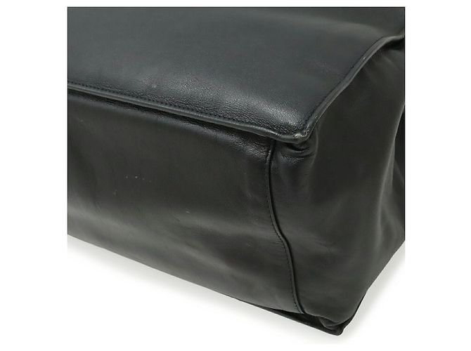 Yves Saint Laurent Rive Gauche Leder Tote Bag Schwarz - Ansicht 3