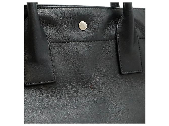 Yves Saint Laurent Rive Gauche Leder Tote Bag Schwarz - Ansicht 8