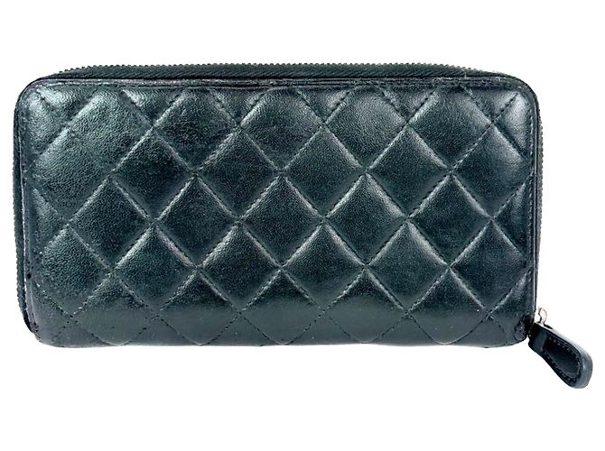 Portafoglio Chanel Classic Quilted Lambskin Zip Around Nero - vista 2