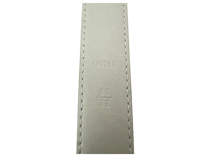 Gürtel Louis Vuitton LV Initiales 25mm Reversibel Damier Azur 80/32 Weiß - Ansicht 7