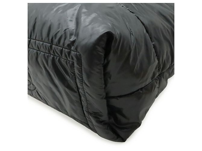 Borsa Chanel Coco Cocoon Tote GM in Nylon e Pelle Nero - vista 3