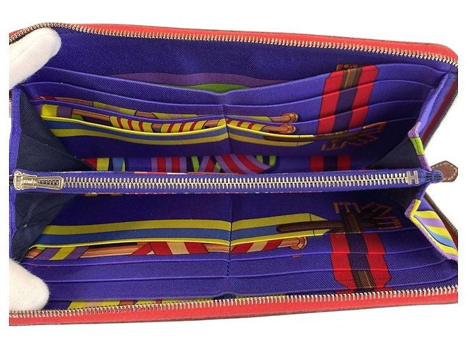 Hermès Portafoglio lungo Hermes Azap Long Silk-in Red Rosso - vista 4