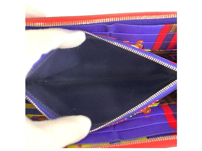 Hermès Portafoglio lungo Hermes Azap Long Silk-in Red Rosso - vista 5