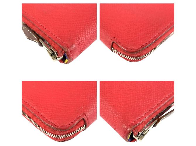 Hermès Portafoglio lungo Hermes Azap Long Silk-in Red Rosso - vista 6