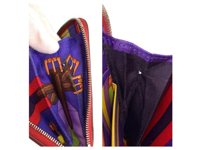 Hermès Portafoglio lungo Hermes Azap Long Silk-in Red Rosso - vista 8