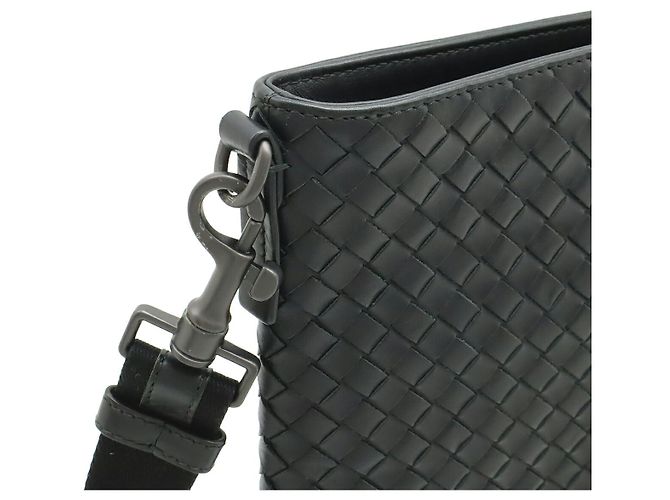 Borsa a tracolla in pelle Intrecciato Bottega Veneta Nero - vista 4