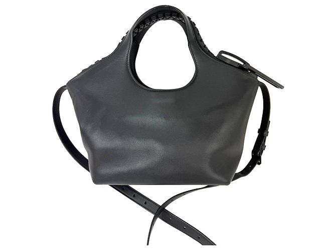 Day Borsa a tracolla Balenciaga Megazip in pelle di vitello nera Nero - vista 2