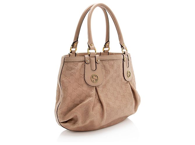 Tote Gucci Guccissima Studded Scarlett Medium Marrone Beige - vista 2