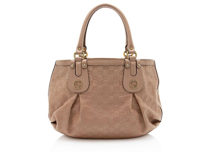 Tote Gucci Guccissima Studded Scarlett Medium Marrone Beige - vista 3