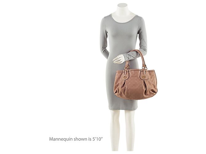 Tote Gucci Guccissima Studded Scarlett Medium Marrone Beige - vista 5