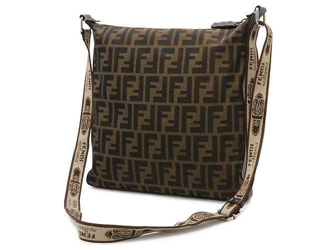 Fendi Selleria Zucca Logo Canvas Leather Schultertasche - Ansicht 2