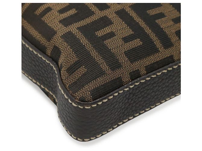 Fendi Selleria Zucca Logo Canvas Leather Schultertasche - Ansicht 3