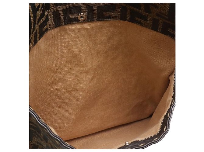 Fendi Selleria Zucca Logo Canvas Leather Schultertasche - Ansicht 9