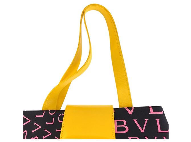 Bulgari Bvlgari Canvas Leather Shoulder Tote Bag Schwarz - Ansicht 8